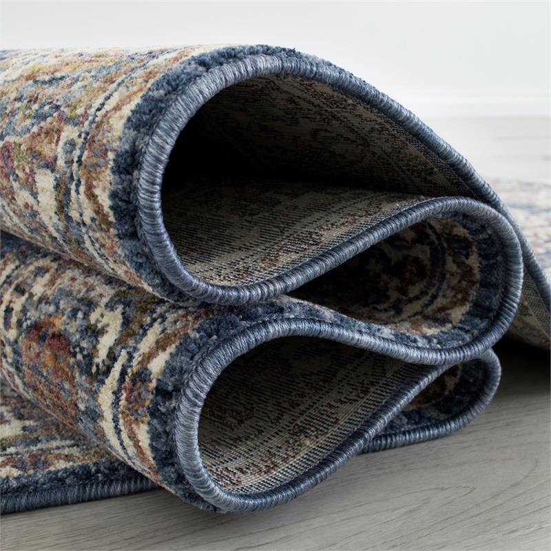 Furniture of America Camden Spaced Dyed Fabric 5'x7' Area Rug in Blue