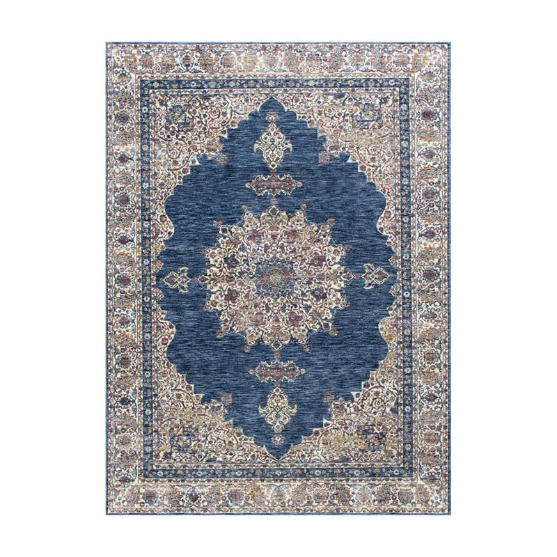 Furniture of America Camden Spaced Dyed Fabric 5'x7' Area Rug in Blue