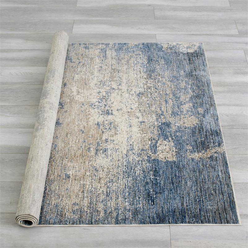 Furniture of America Camden Contemporary Fabric 5'x7' Area Rug in Blue