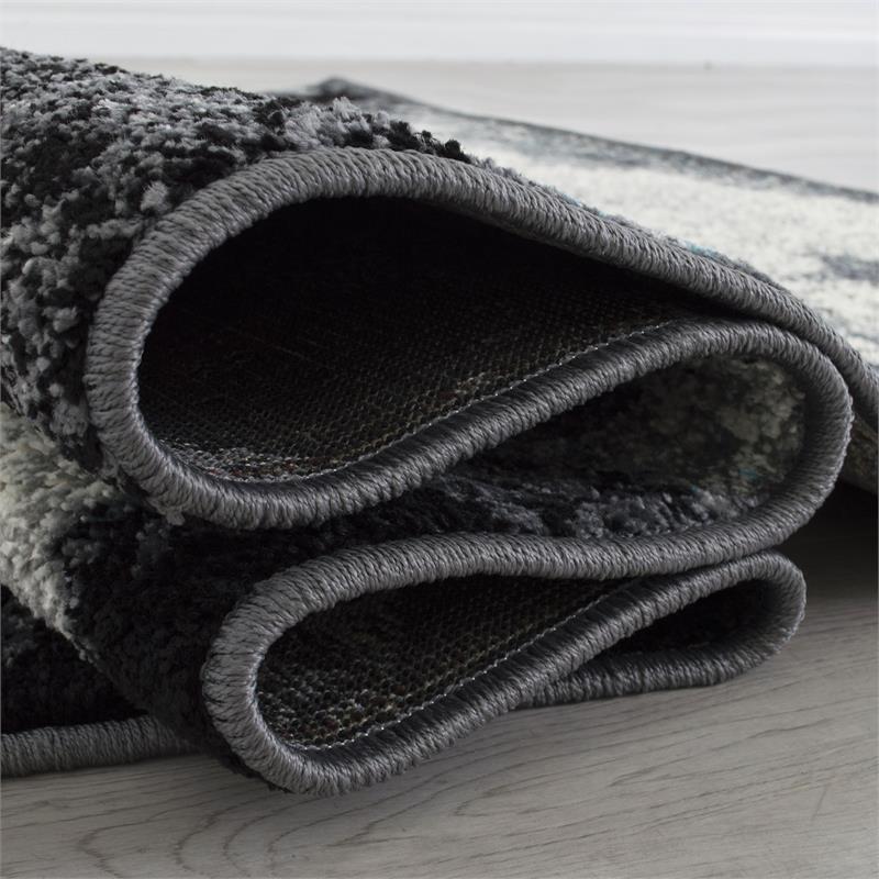 Furniture of America Nicolette Contemporary Fabric 5'x7' Area Rug in Gray