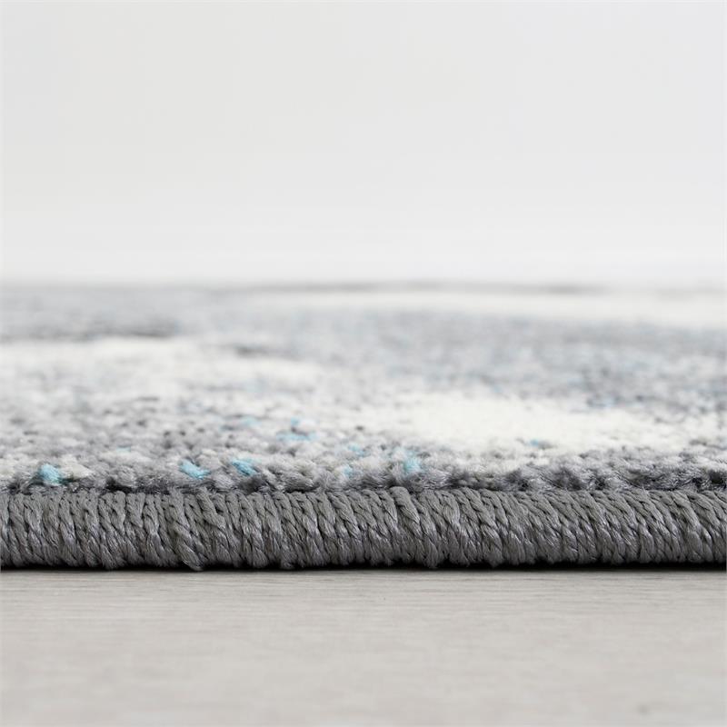 Furniture of America Nicolette Contemporary Fabric 5'x7' Area Rug in Gray