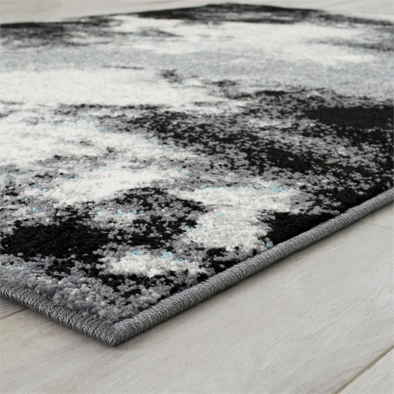 Furniture of America Nicolette Contemporary Fabric 5'x7' Area Rug in Gray