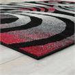 Furniture of America Nicolette Fabric 5'x7' Area Rug in Gray & Red