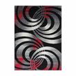 Furniture of America Nicolette Fabric 5'x7' Area Rug in Gray & Red