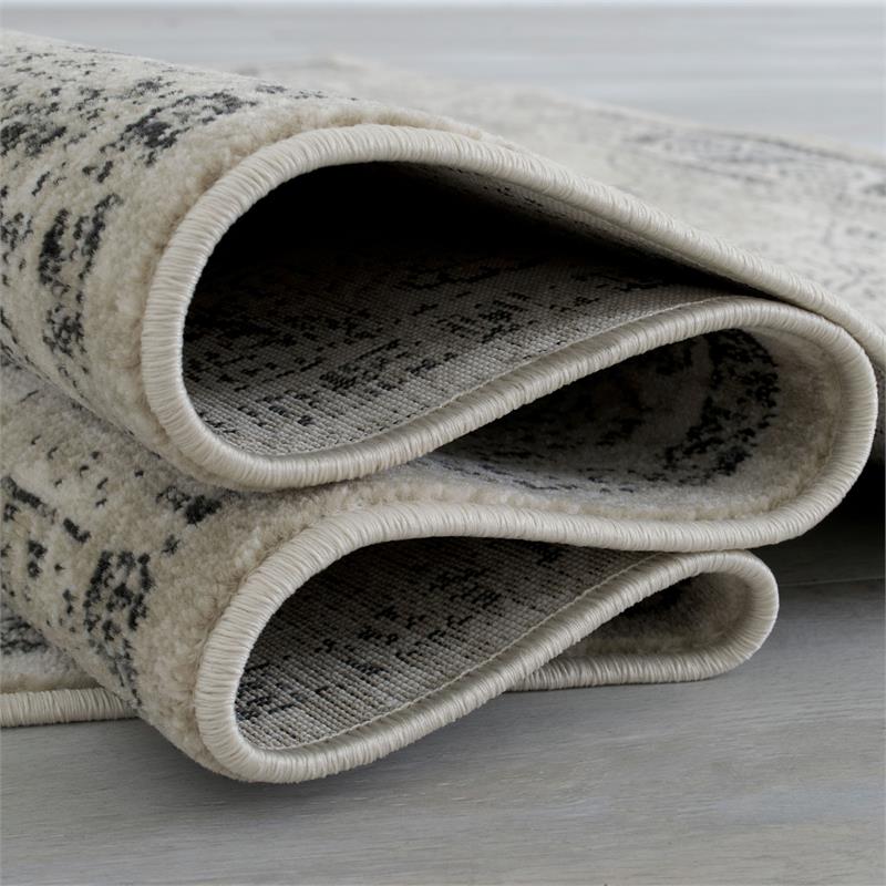 Furniture of America Julia Contemporary 5' x 7' Fabric Area Rug in Beige