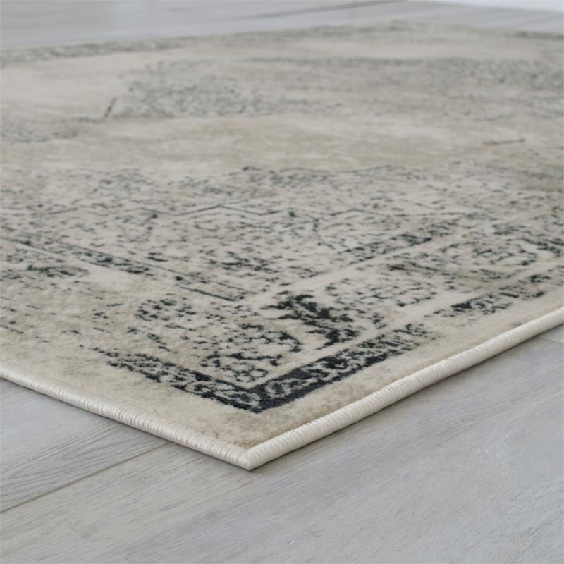 Furniture of America Julia Contemporary 5' x 7' Fabric Area Rug in Beige