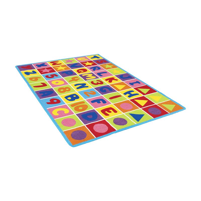 Furniture of America Baffy Fabric Letter and Number Multi-Color 5'x7' Area Rug