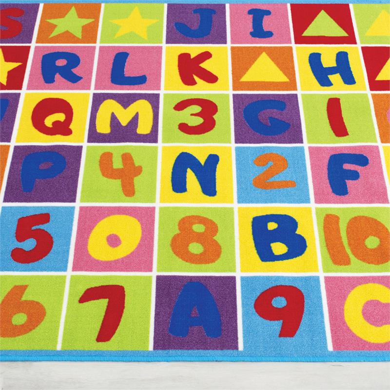 Furniture of America Baffy Fabric Letter and Number Multi-Color 5'x7' Area Rug