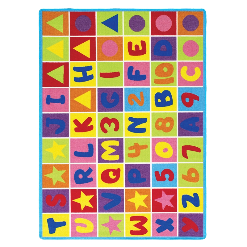 Furniture of America Baffy Fabric Letter and Number Multi-Color 5'x7' Area Rug