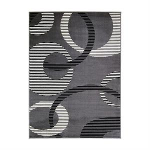 furniture of america bradley fabric 5'x7' area rug in dark gray