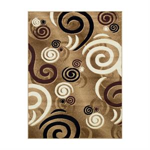 furniture of america bradley contemporary fabric 5'x7' area rug in brown