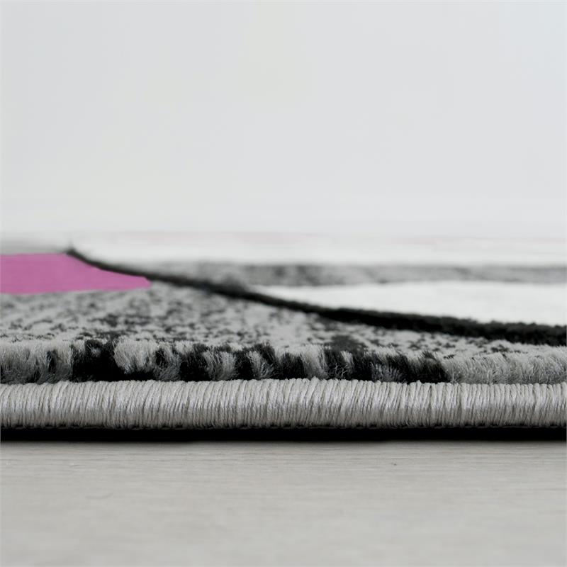 Furniture of America Strickland Contemporary Fabric 5'x7' Area Rug in Purple