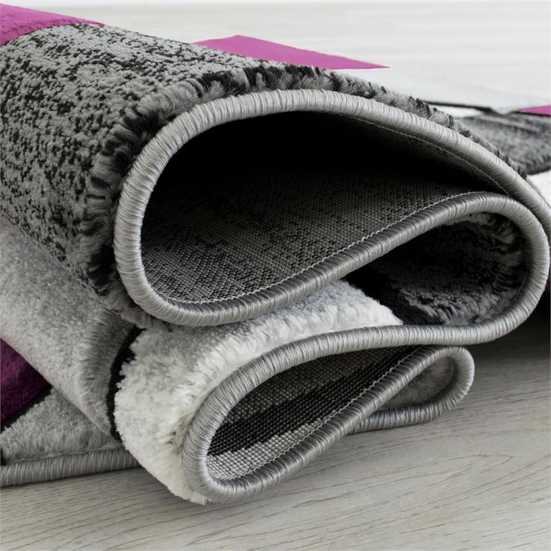 Furniture of America Strickland Contemporary Fabric 5'x7' Area Rug in Purple