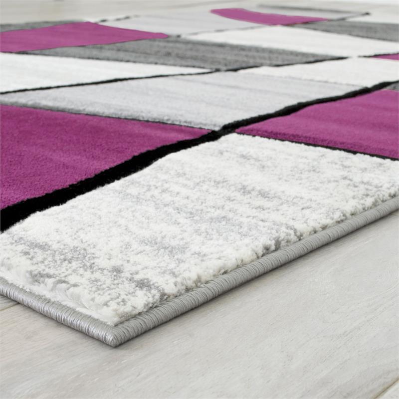 Furniture of America Strickland Contemporary Fabric 5'x7' Area Rug in Purple