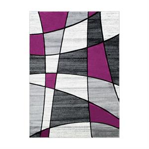 furniture of america strickland contemporary fabric 5'x7' area rug in purple