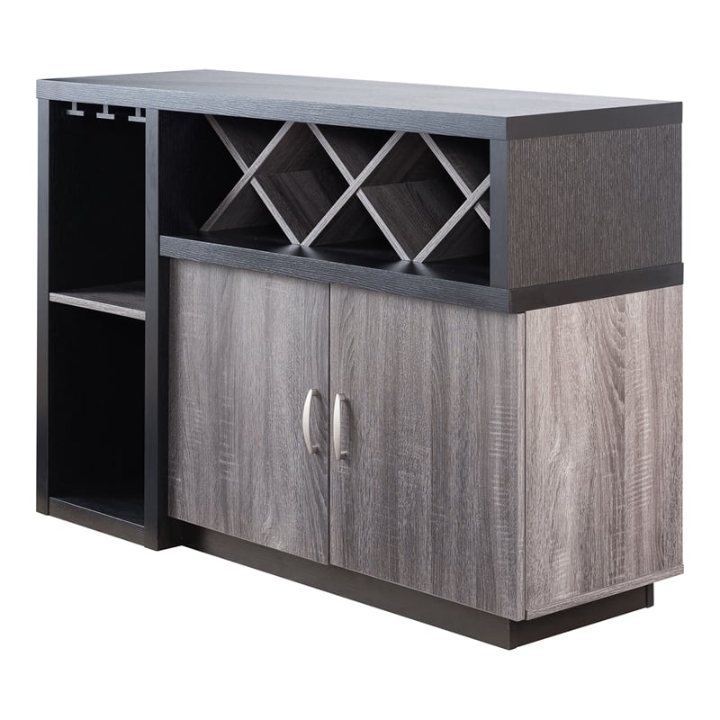 Furniture of America Sauterne Wood Multi-Storage Buffet in Distressed Gray
