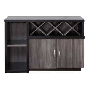 furniture of america sauterne wood multi-storage buffet in distressed gray