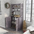 Furniture of America Schuetz Wood Multi-Storage Baker Rack in Gray