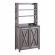 Furniture of America Schuetz Wood Multi-Storage Baker Rack in Gray