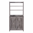 Furniture of America Schuetz Wood Multi-Storage Baker Rack in Gray