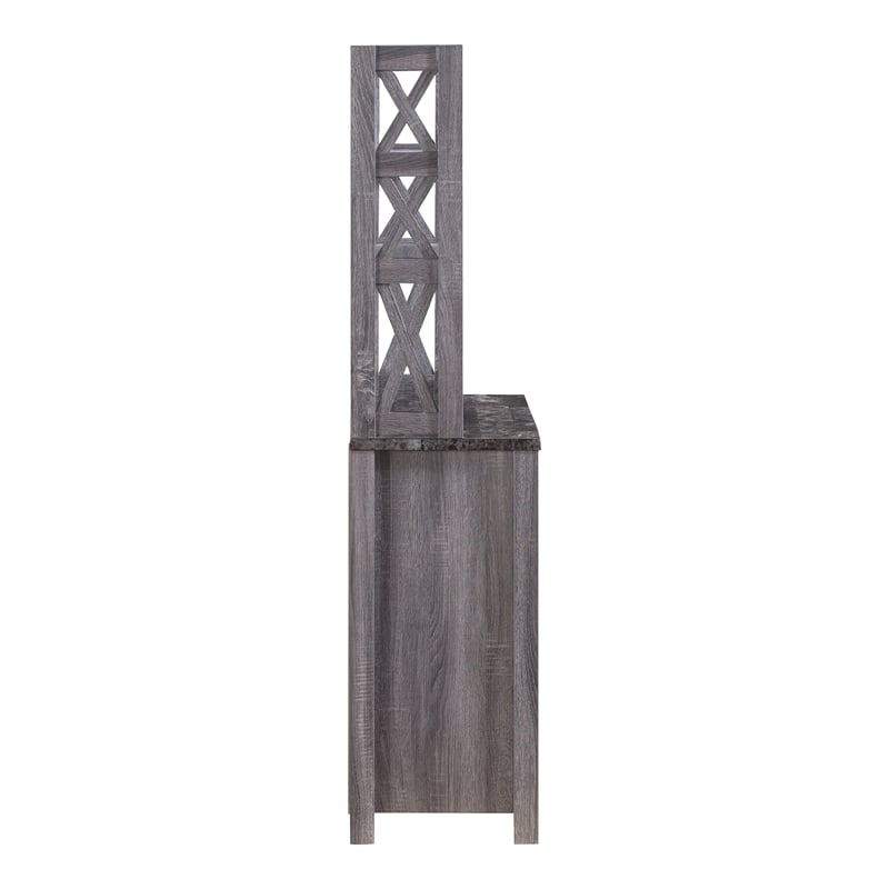 Furniture of America Schuetz Wood Multi-Storage Baker Rack in Gray
