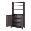 Furniture of America Schuetz Wood Multi-Storage Baker Rack in Gray