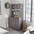 Furniture of America Schuetz Wood Multi-Storage Baker Rack in Gray