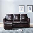 Furniture of America Sula Faux Leather Reversible Modular Sectional in Brown
