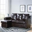 Furniture of America Sula Faux Leather Reversible Modular Sectional in Brown