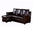 Furniture of America Sula Faux Leather Reversible Modular Sectional in Brown