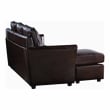 Furniture of America Sula Faux Leather Reversible Modular Sectional in Brown