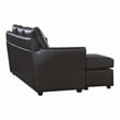 Furniture of America Sula Faux Leather Reversible Modular Sectional in Dark Gray