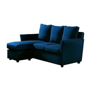 Furniture of America Sula Fabric Reversible Modular Sectional in Royal Blue