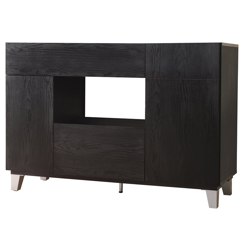 Furniture of America Pablo Wood MultiStorage Buffet Server in Black