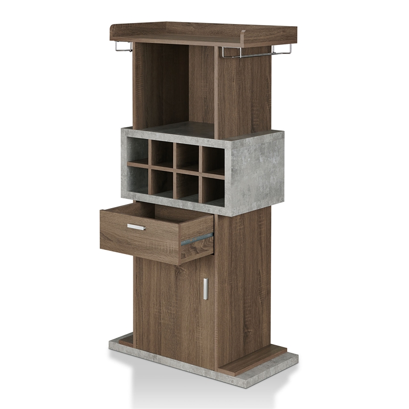 Furniture of America Orville Modern Wood Multi-Storage Buffet in Chestnut Brown