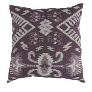 furniture of america sorsha square polyester boho pattern throw pillow in muted burgundy (set of 2)