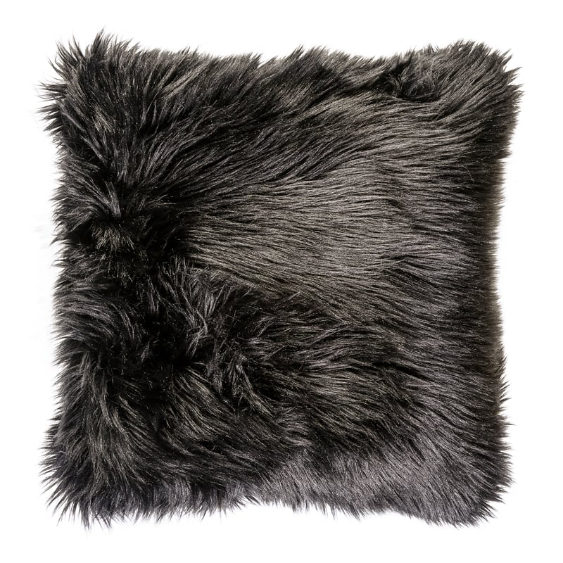 Furniture of America Highgate Fabric Indoor Throw Pillow in Black (Set of 2)