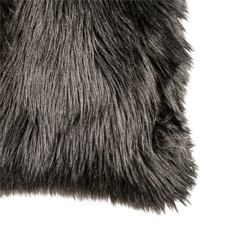 Furniture of America Highgate Fabric Indoor Throw Pillow in Black (Set of 2)