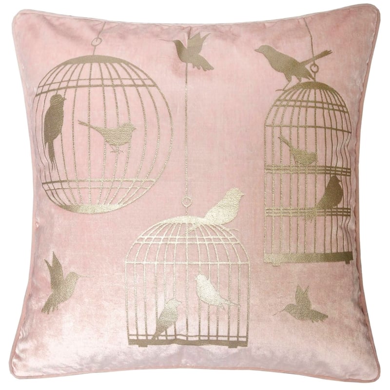 Furniture of America Brantley Fabric Throw Pillow in Light Pink (Set of 2)
