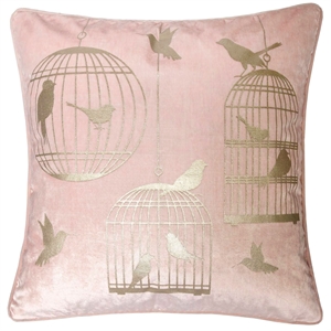 Furniture of America Brantley Fabric Throw Pillow in Light Pink (Set of 2)