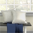Furniture of America Adeline Jacquard Fabric Throw Pillow in Silver (Set of 2)