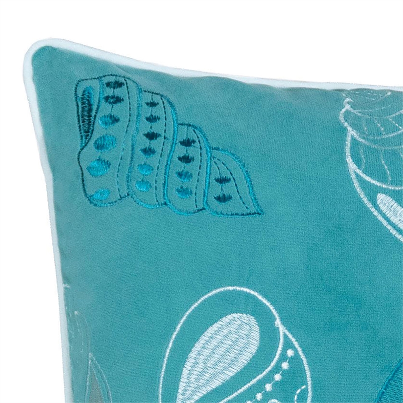 Furniture of America Paloma Fabric 20-Inch Throw Pillow in Teal Blue (Set of 2)