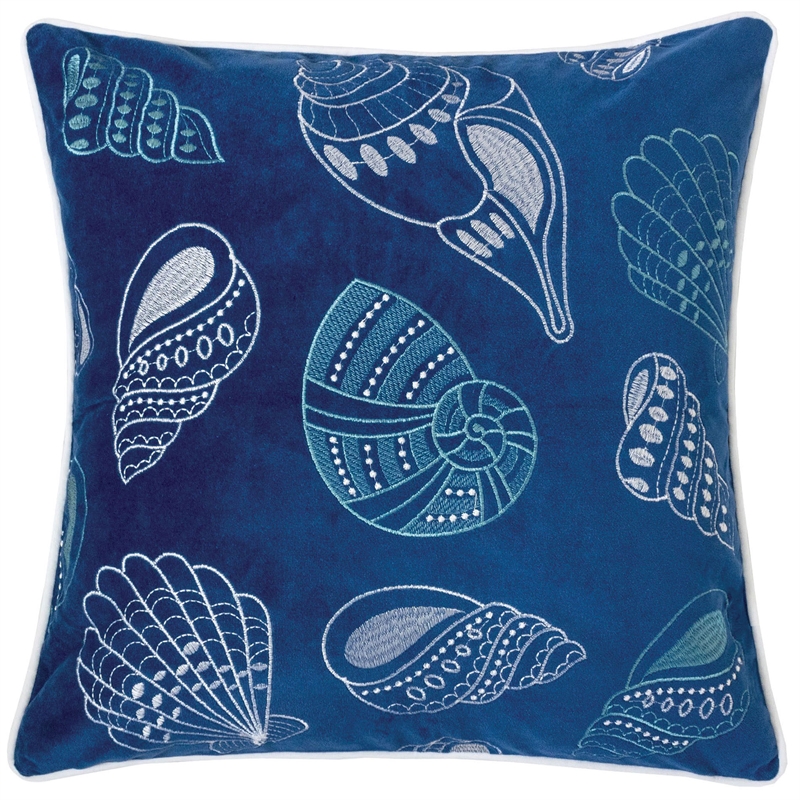 Furniture of America Paloma Fabric 20-Inch Throw Pillow in Blue (Set of 2)