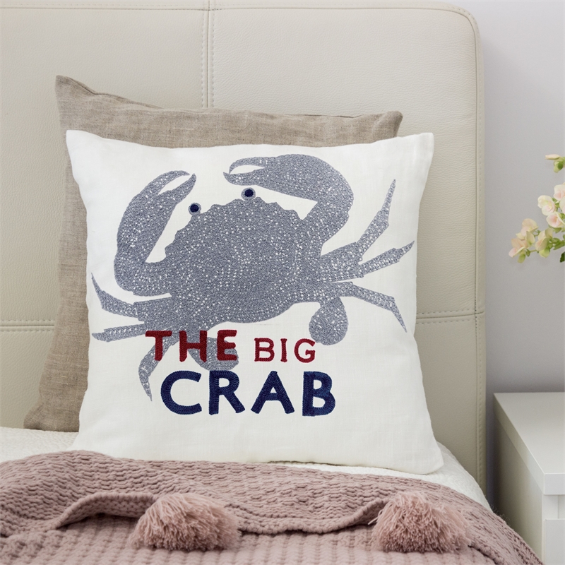 Furniture of America Paloma Cotton Grab 20-Inch White Throw Pillow (Set of 2)