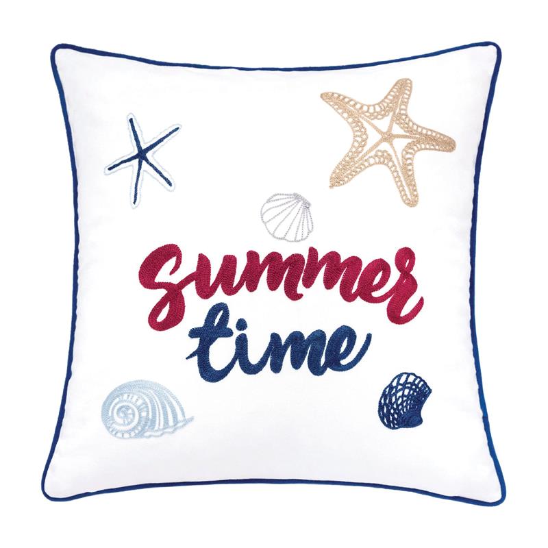 Furniture of America Paloma Cotton Summer 20-Inch White Throw Pillow (Set of 2)