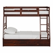 Furniture of America Tomi Wood Twin over Full Storage Bunk Bed in Dark Walnut