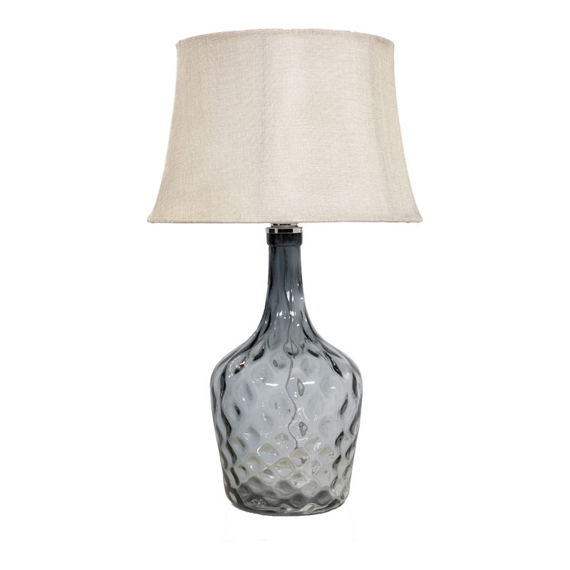 Furniture of America Bellevue Contemporary Glass Hand Blown Table Lamp in Gray
