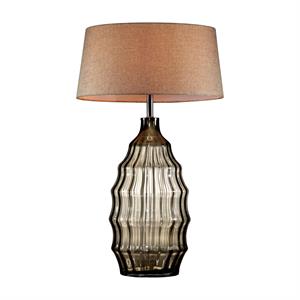 furniture of america bellevue hand blown glass table lamp in green olive