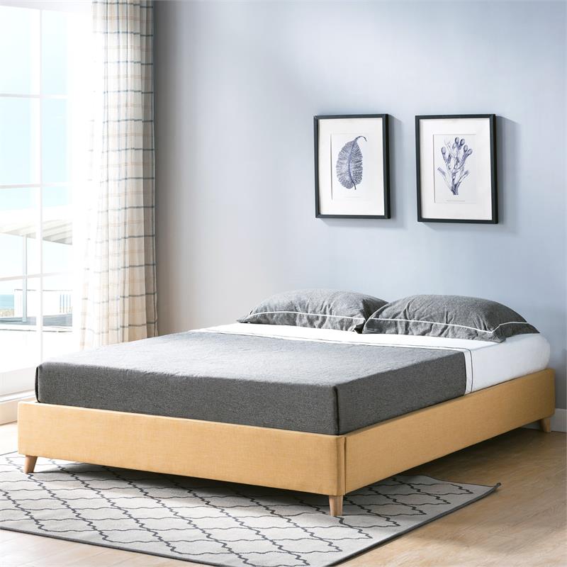 Furniture of America Goolsby Wood Full Foundation Bed in Yellow