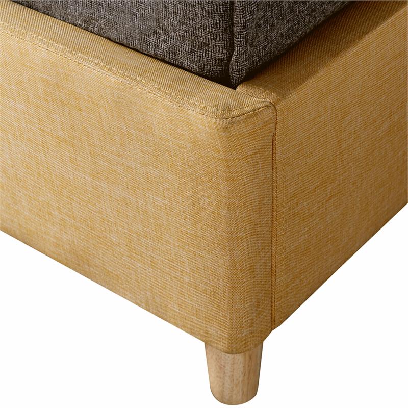 Furniture of America Goolsby Wood Full Foundation Bed in Yellow